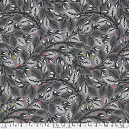 Tula Pink Graywork Nip in the Bud – Shadow (satin) 3 yards