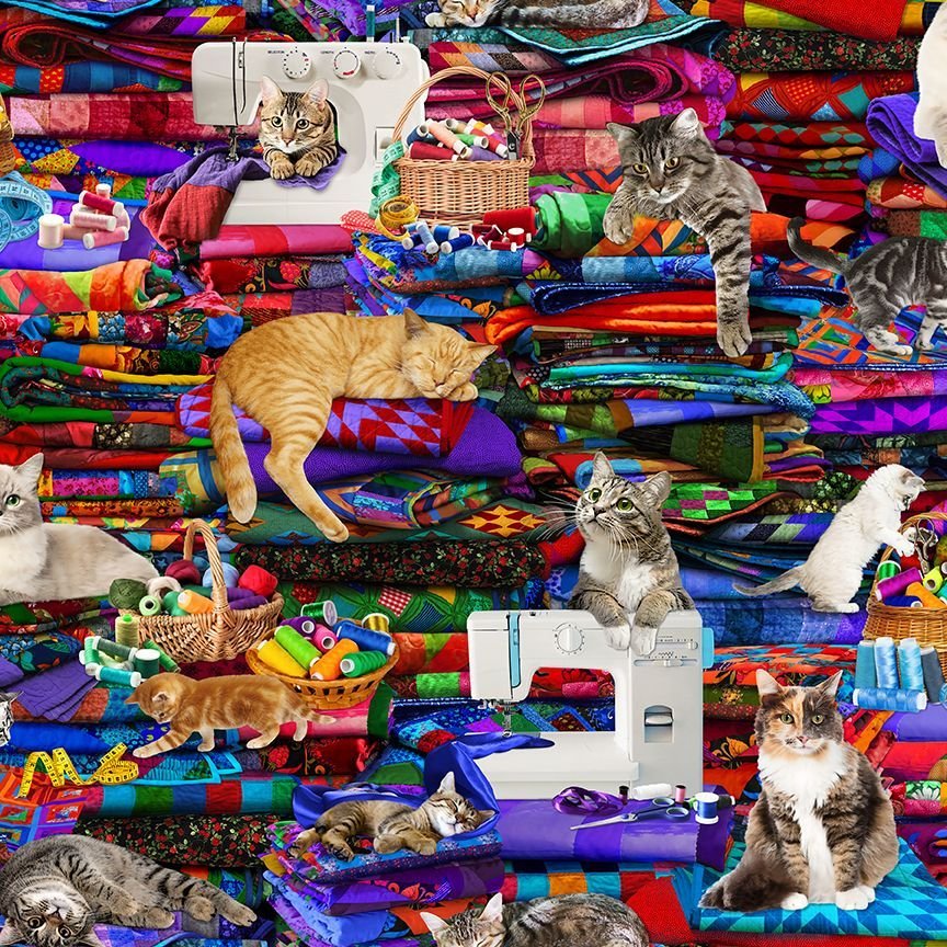 Cats on Quilts Multi