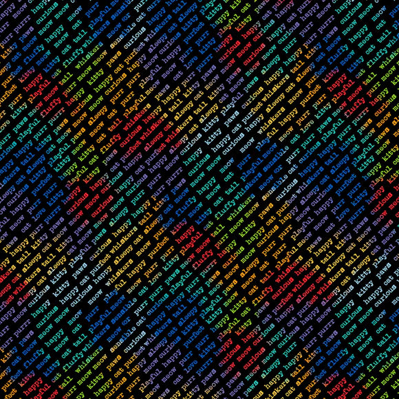 Feline Good Black Multi Text