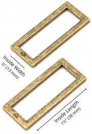 byAnnie Rectangle ring 1,5 inch - firkantring 2 pk