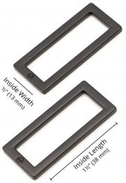 byAnnie Rectangle ring 1,5 inch - firkantring 2 pk