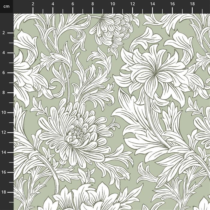 William Morris Leicester Olive Chrysantemum Tonal