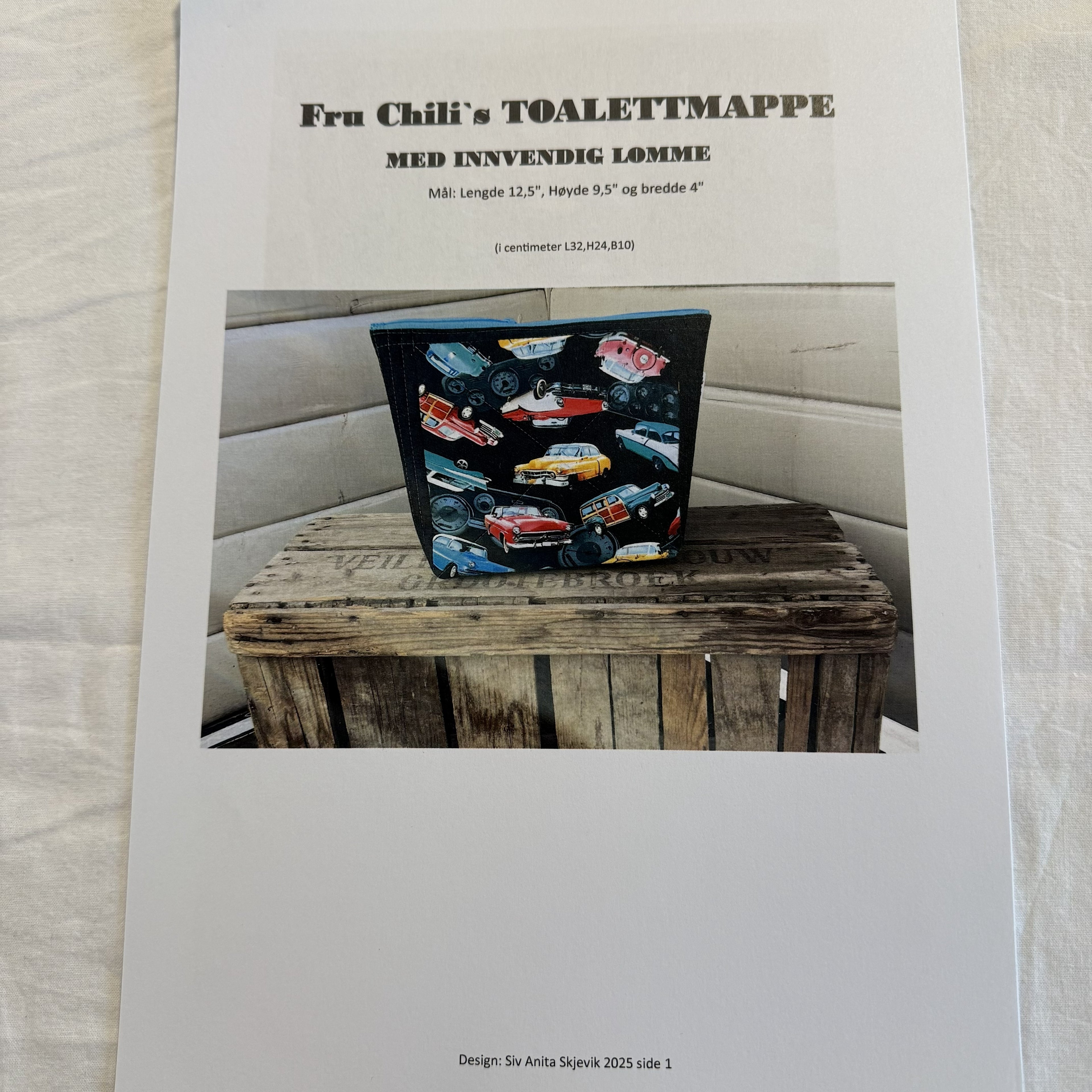 Fru Chili's toalettmappe-mønster