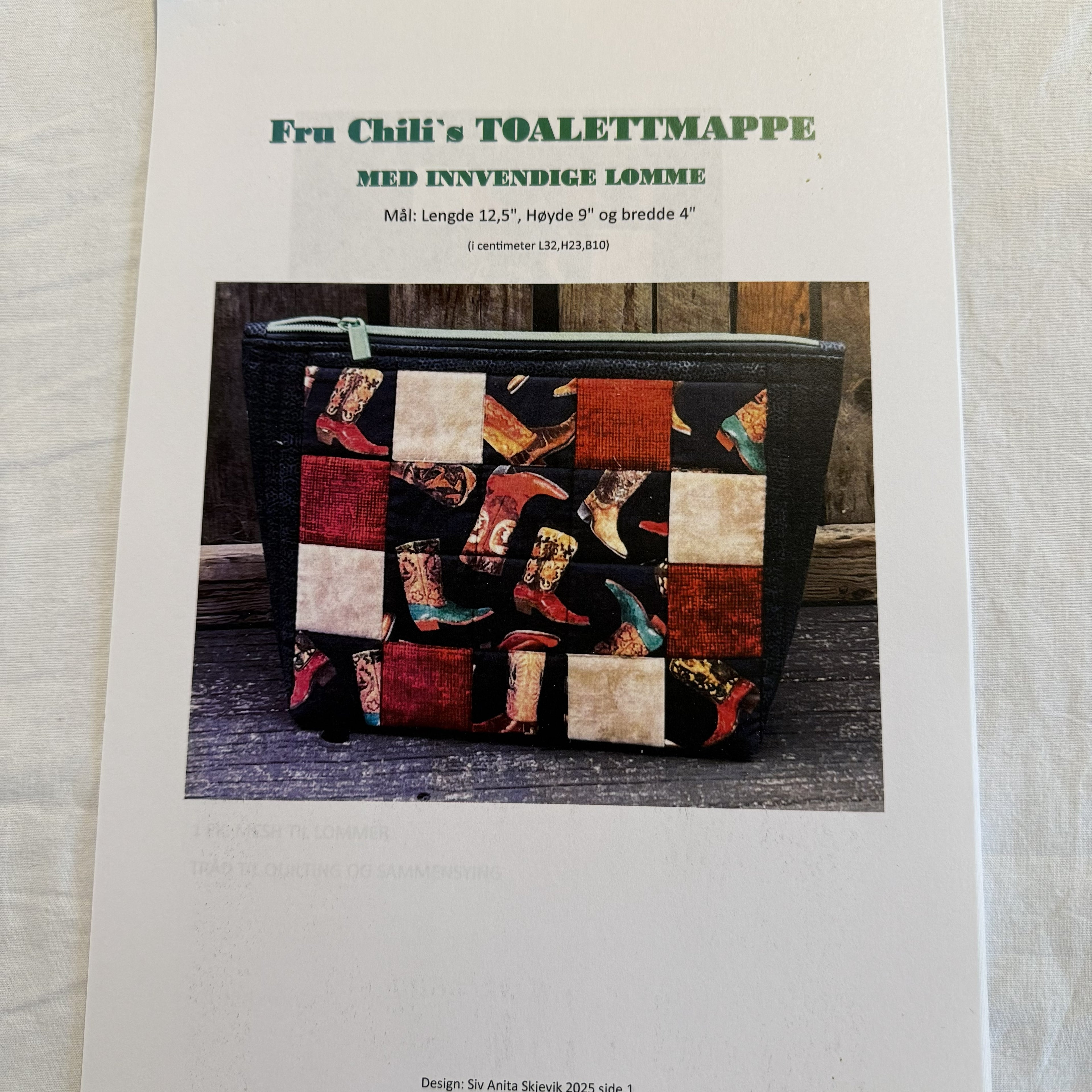 Fru Chili's toalettmappe-mønster