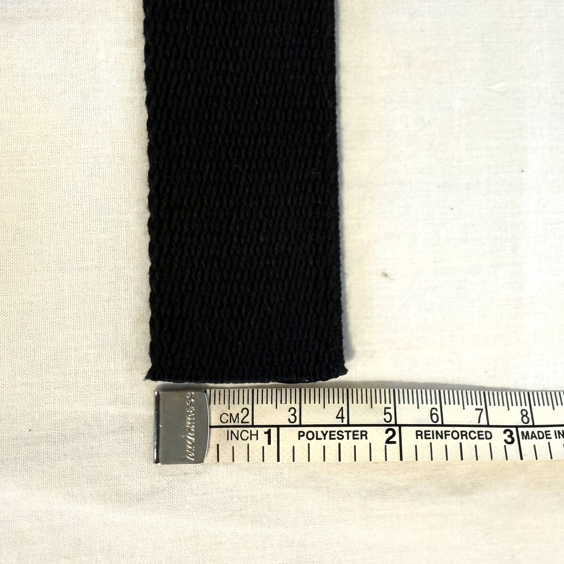 Veskehank bomull sort 40 mm