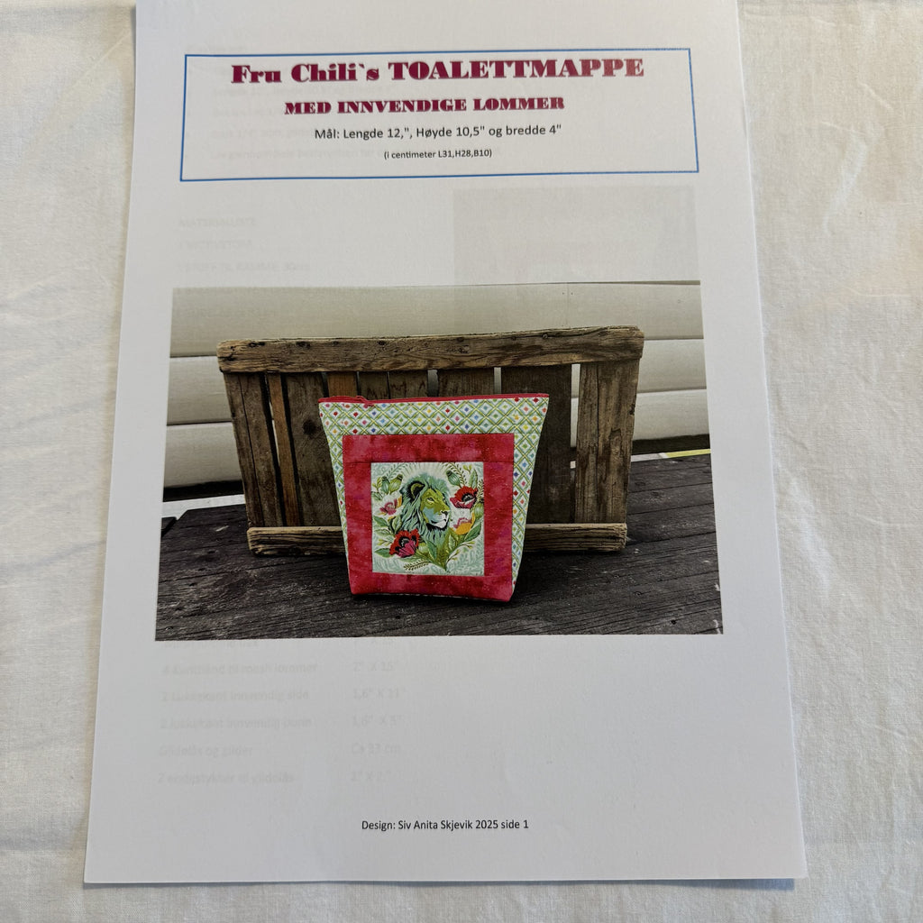 Fru Chili's toalettmappe-mønster
