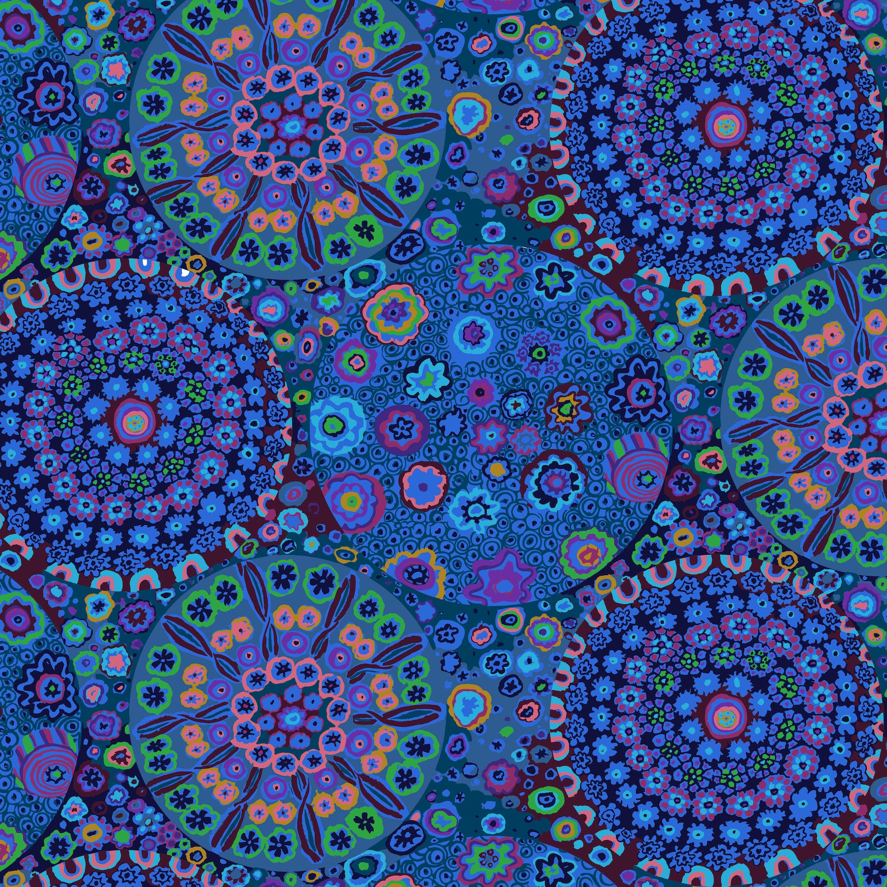 Kaffe Fasett Milleflore Blue (satin)