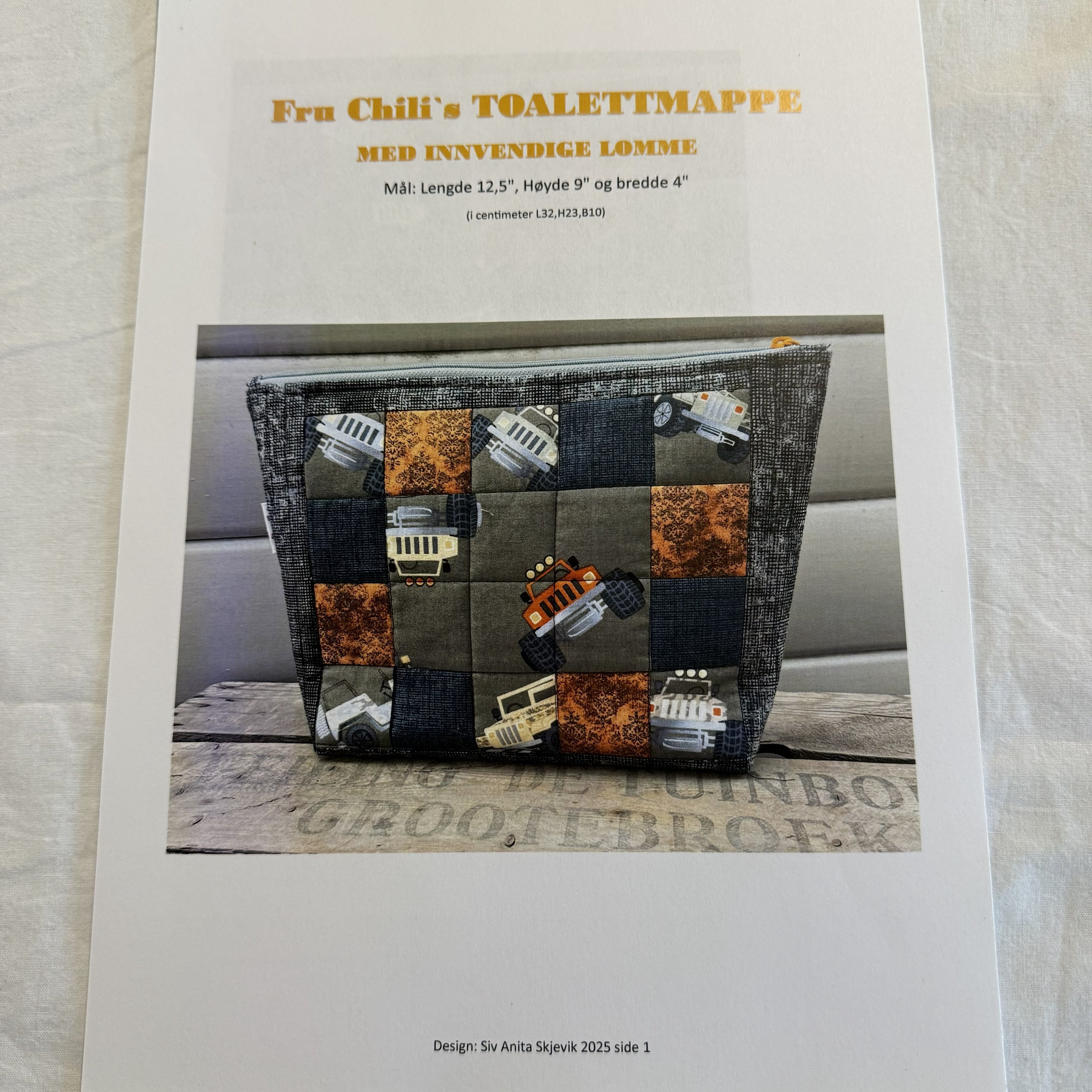 Fru Chili's toalettmappe-mønster