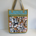 Skulderveske Packed Cats i turkis og beige