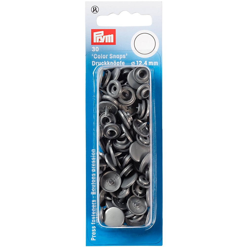 Prym 393 106 trykknapper 12,4 mm plast sølvgrå