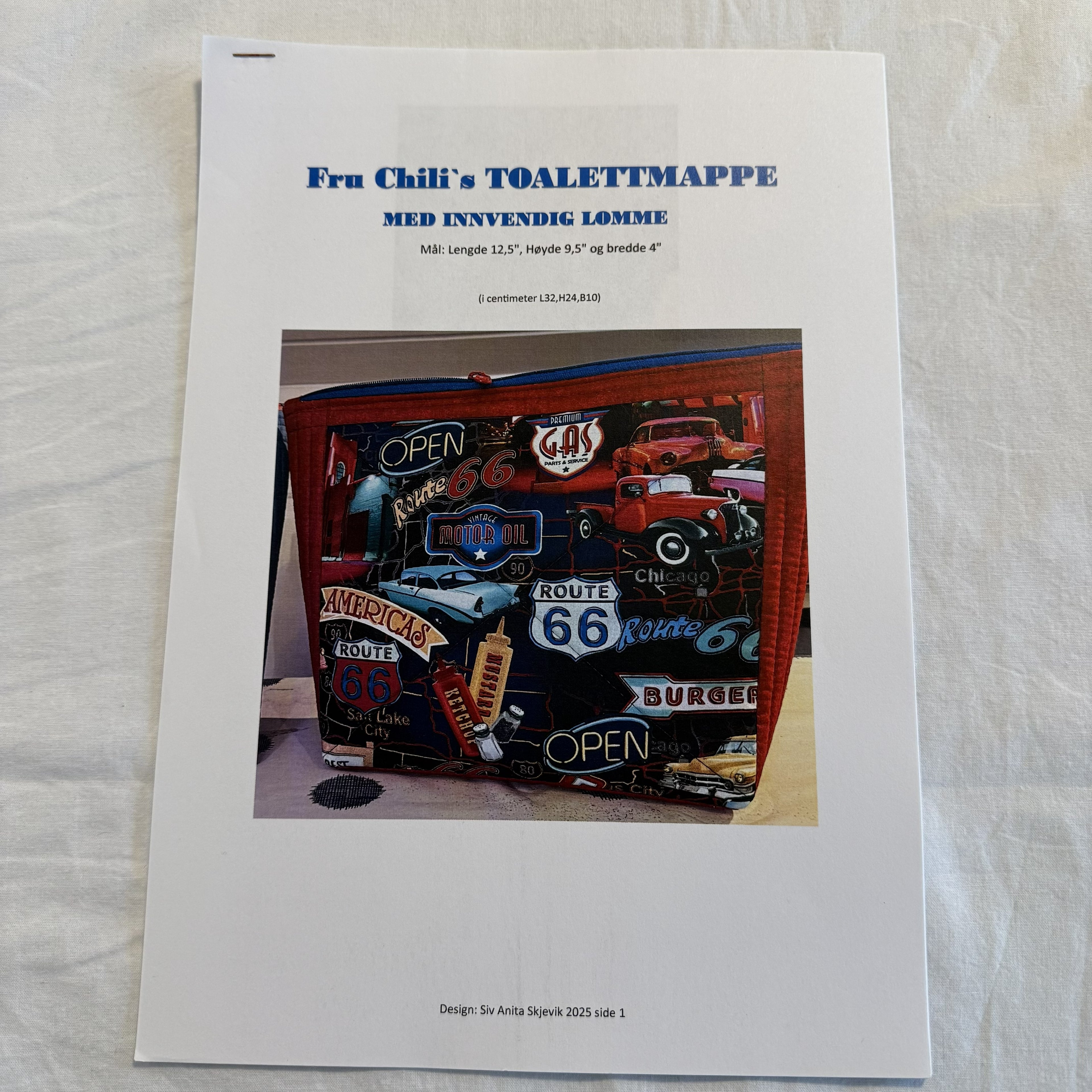 Fru Chili's toalettmappe-mønster