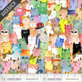 Bakstykkestoff Multi Full of Purrsonality