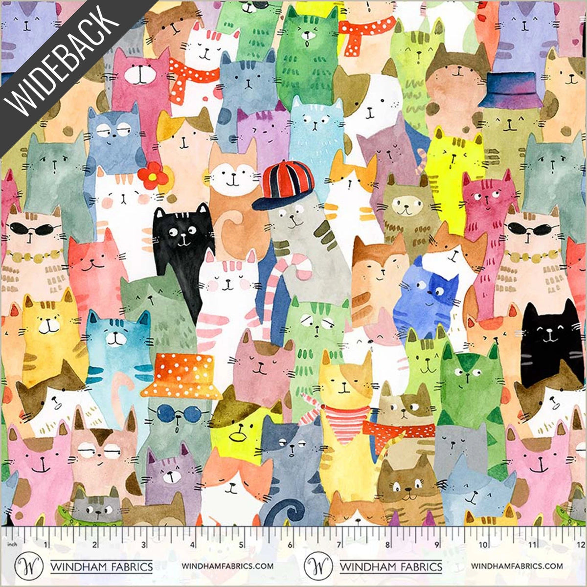 Bakstykkestoff Multi Full of Purrsonality