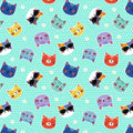 Fe-Line Frisky Teal Cat Heads